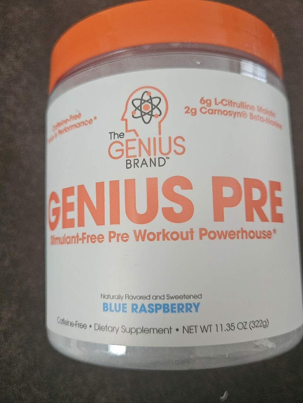 Genius Pre - Clean Pre-Workout Powder for Energy, Focus & Performance Blue RASP